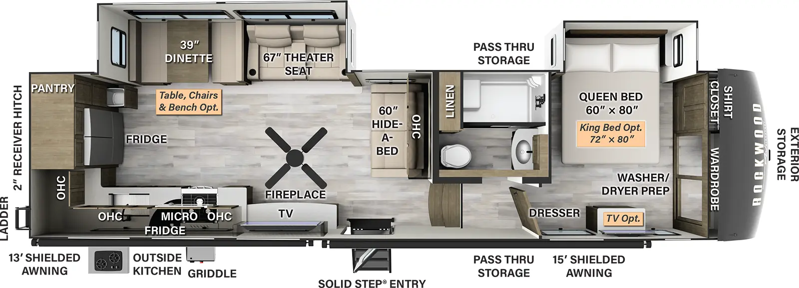 Rockwood Signature Fifth Wheels 376RK Floorplan